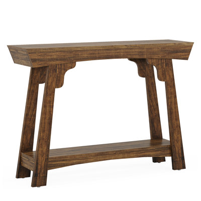Rustic 41.3-inch Solid Wood Console Table ,Entryway Table with Storage Shelf 