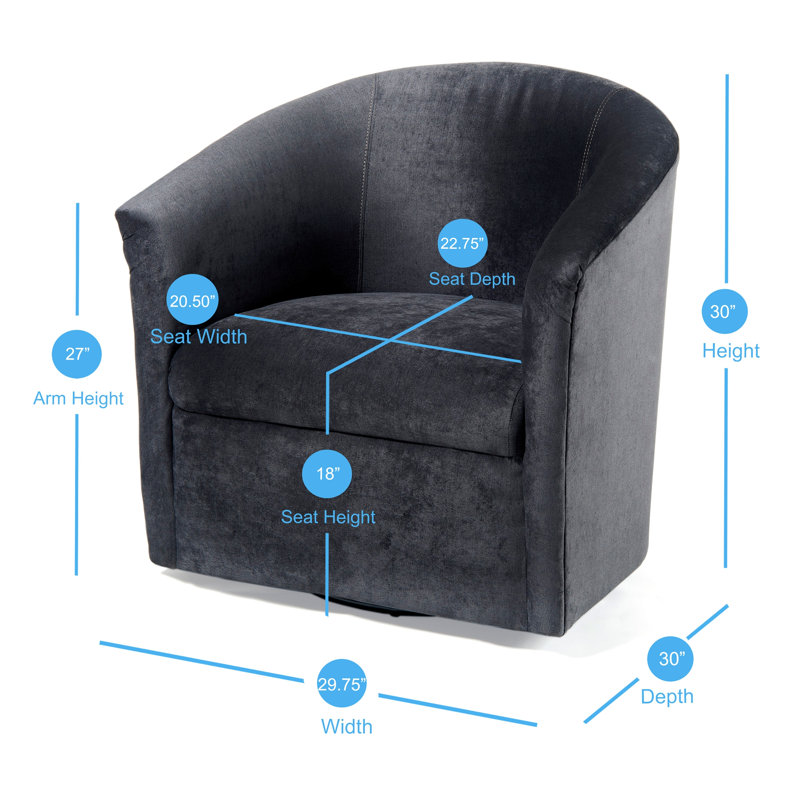 Fauteuil pivotant gris anthracite Eden, Gris foncé