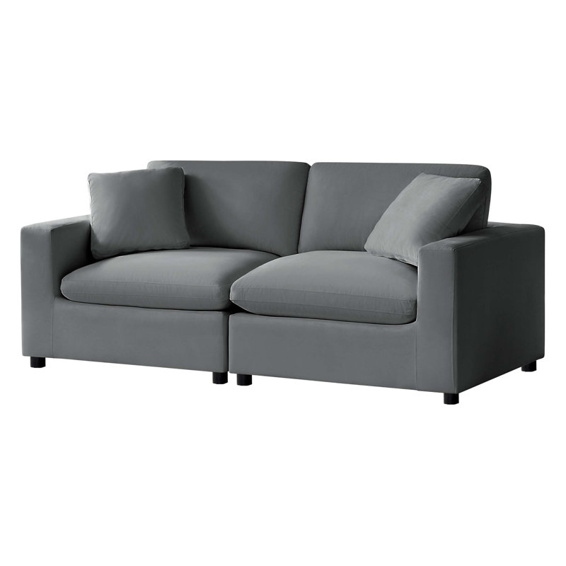 Canapé modulaire 2 pièces Caylie, Gris foncé