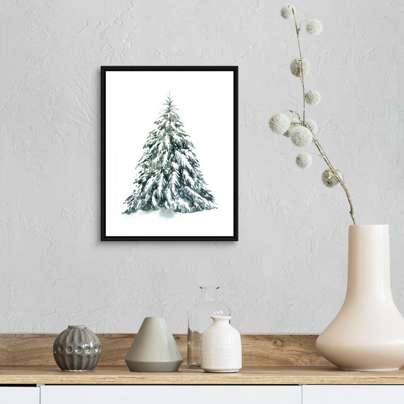 " Blue Spruce I " by Grace Popp Painting Print, Black Framed, 16" H x 13" W x 1.75" D