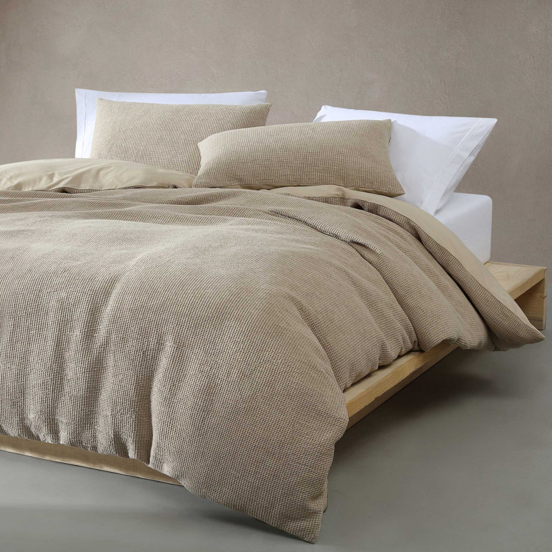 Ensemble de housse de couette réversible 3 pièces Calvin Klein Microwaffle, Housse de couette très grand et 2 très grandes t