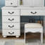Bureau de coiffeuse Fashion avec miroir, lumières DEL réglables et 6 tiroirs pour ranger le maquillage