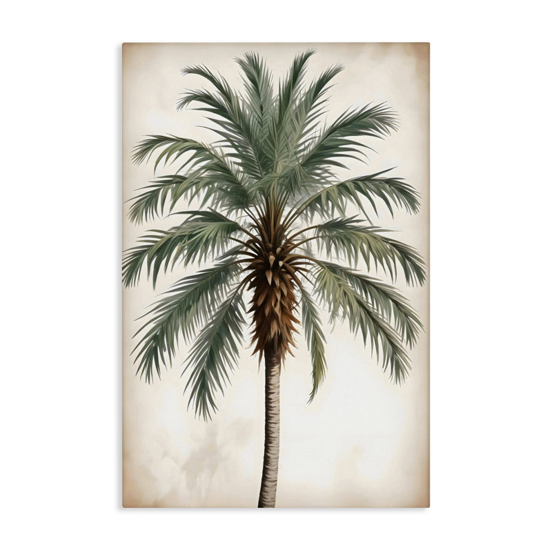 Toile de palmier à plumes centrée, design par LSR Design Studio, H 24 po x l 16 po