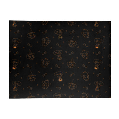 Tapis de zone noir/orange fait main