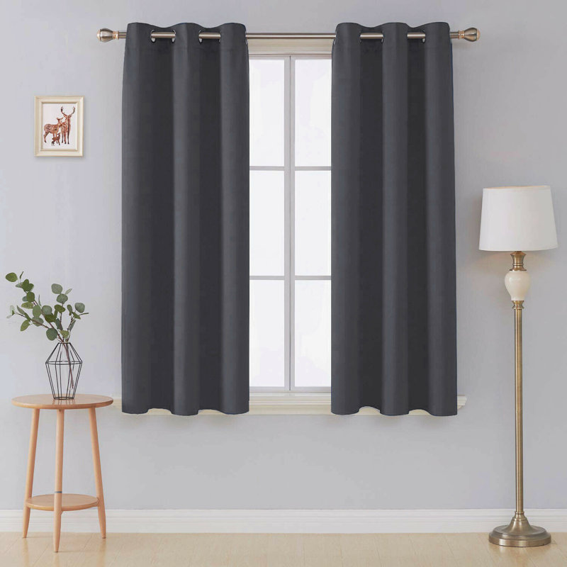 Frasco Blackout Curtain Pair, Charcoal, 228.6cm Width x 228.6cm Drop