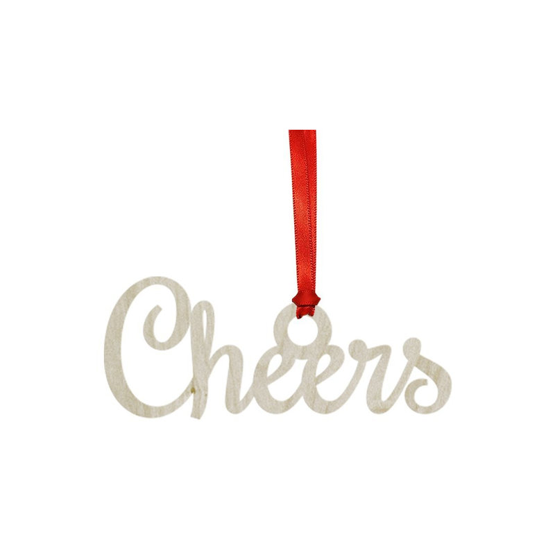 Bois 'cheers' ornement de noël