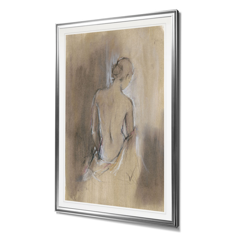 « contemporaine draped figures ii », impression, H 24 po x l 20 po x P 1,5 po, Cadre argenté