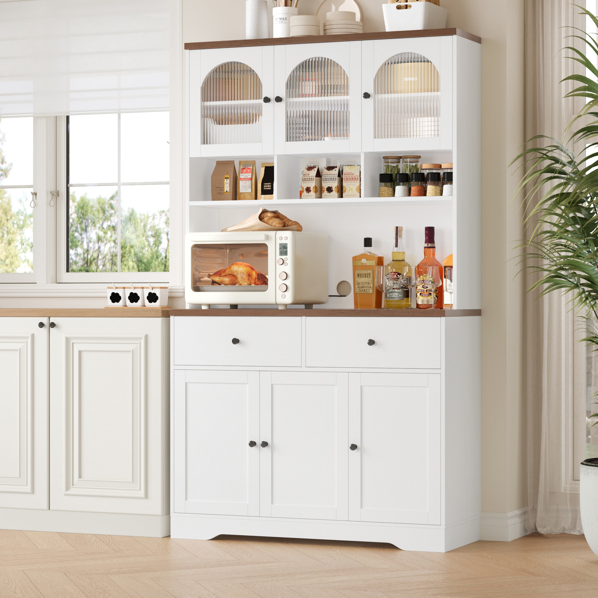 Winston Porter Kenilworth 70.9"H Kitchen Pantry With Microwave Shelf & Reviews | Wayfair