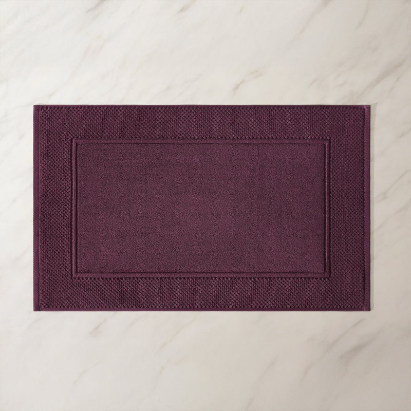 Egyptian Cotton Soft Border Bath Mat, Mulberry