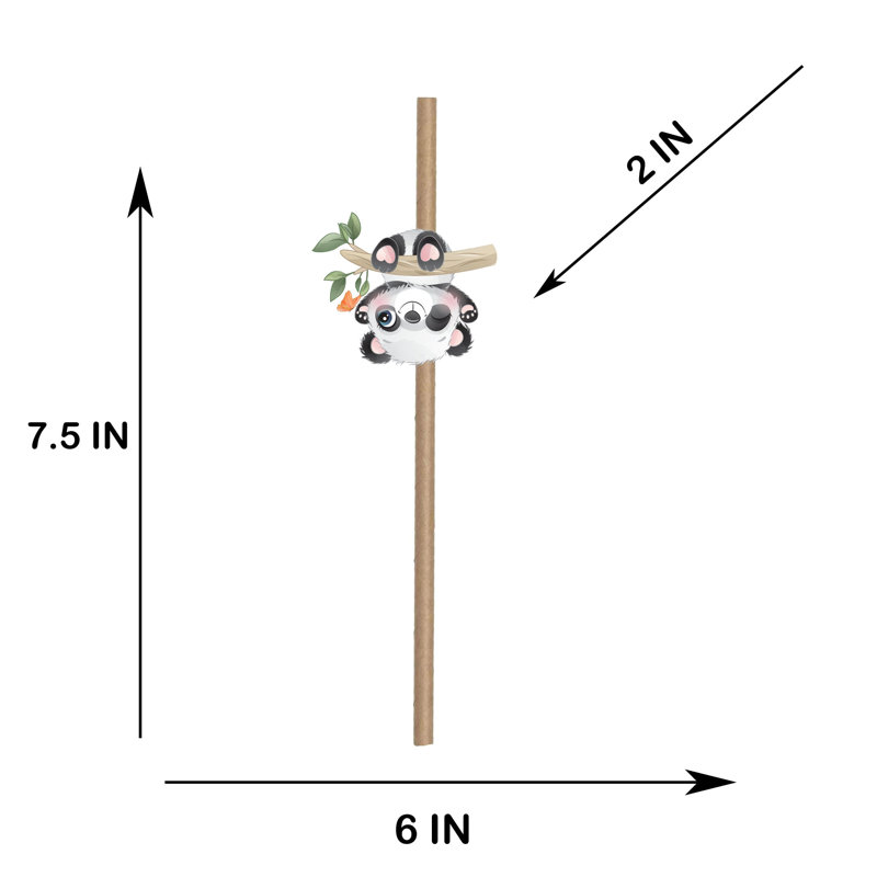 10 PCS Jungle Animals Panda Paper Straws