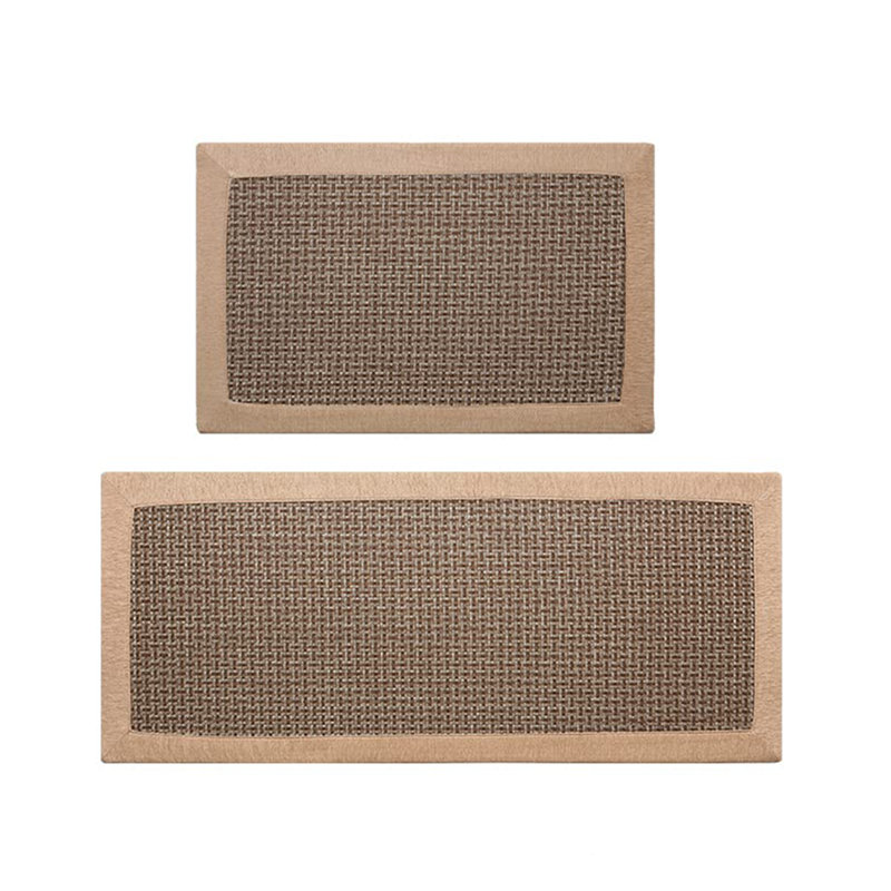 Kitchen Rugs And Mats Non Skid Washable Set Of 2, Brown