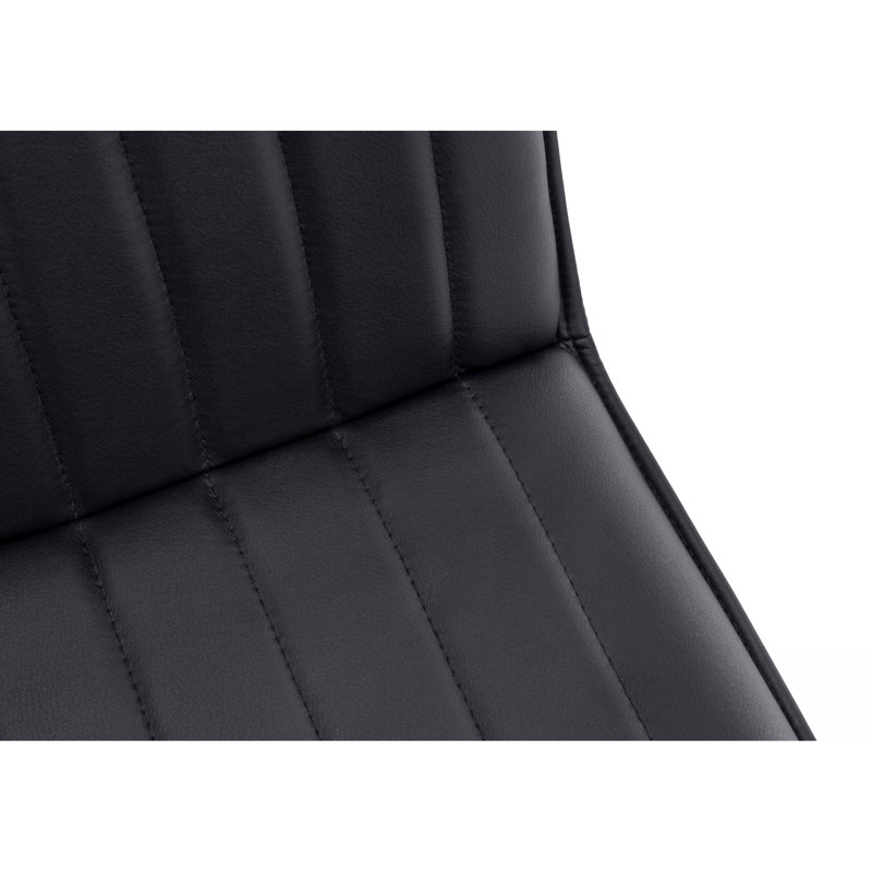 Chaise de salle à manger de 2 personnes, revêtue de tissu noir, base en métal, look contemporain pour table