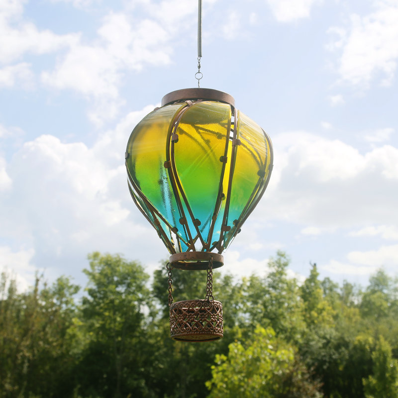 Echo Valley 4912 Lunalite Balloon Solar Spinner - Seaglass, Blue/Brown/Yellow/Green