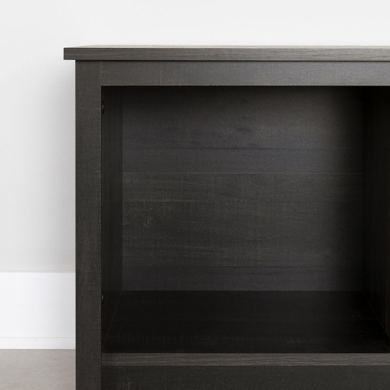 Banc de rangement Fernley, Noir frotté
