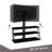 Multi-Function Angle And Height Adjustable Tempered Glass TV Stand For 32-65 Inch Tvs With Swivel Base And Cable Management.