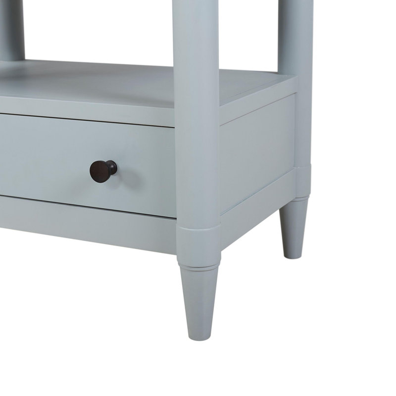 Table de chevet avec tiroir, Bleu clair
