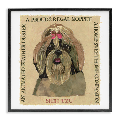 Fun Shih Tzu Pet Phrases Framed Giclee Art by Nancy Overton