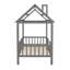 Lit simple en bois avec clôture, gris