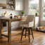 Tabouret de bar et de comptoir pivotant rembourré en bois massif-118028171-124746763