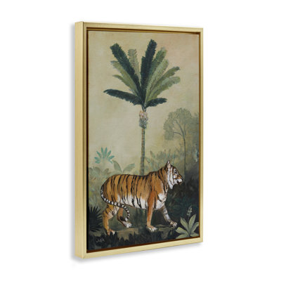 «King of Jungle Tiger», toile flottante encadrée par Julia Purinton