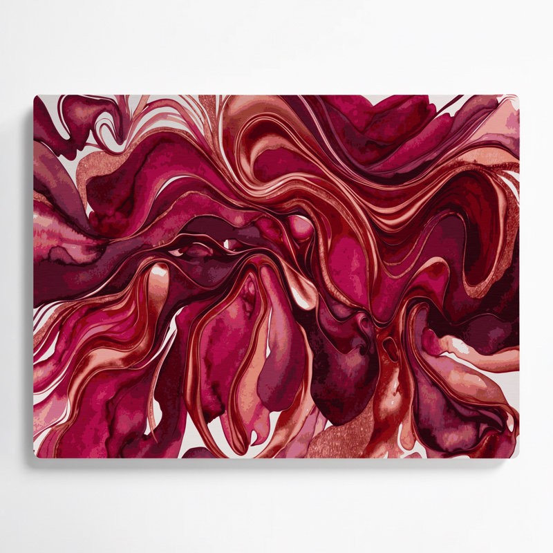 Aquarelle abstraite 5, art mural en métal rouge, H 12 po x l 18 po