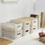 Bacs de rangement en plastique avec couvercles en bambou