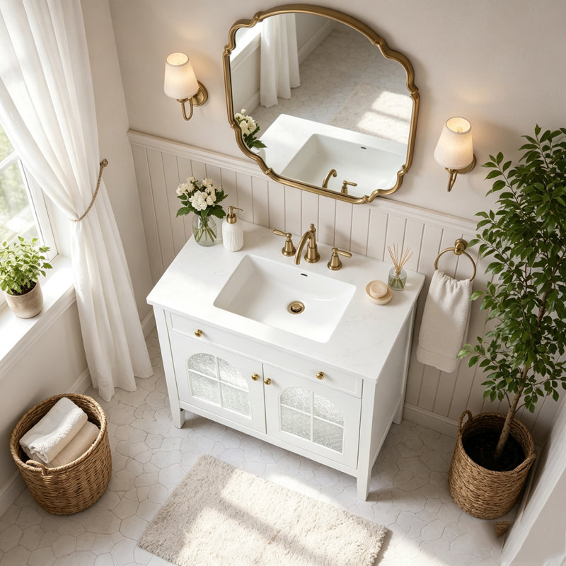 Armoire de salle de bain 35,6 po, White  +Only Cabinet+2door