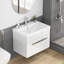 Meuble-lavabo 24 po avec lavabo combiné, 1 grand tiroir, système de fermeture en douceur, meuble-lavabo mural, poignée en métal, cuve en céramique à rebords épais unique