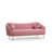 Elegant 3-Seat Sofa, Dusty Rose, 84.6 x 35.4 x 31.5 inches | Beech Wood & Chipboard Frame, 100% Polyester Fabric | Soft Grey Foam & Feather Cushions, Gold Metal Legs | Perfect for Glam Living Rooms & Hotels, 2 Pillows Included