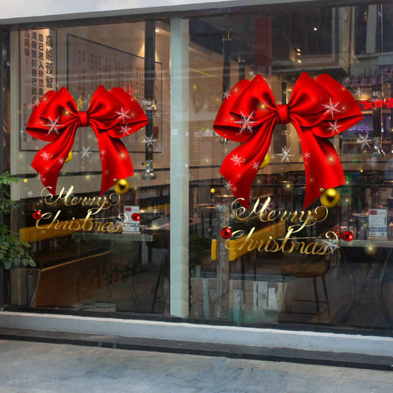 1PC Décorations de Noël pour fenêtre Autocollants en verre pour centre commercial
