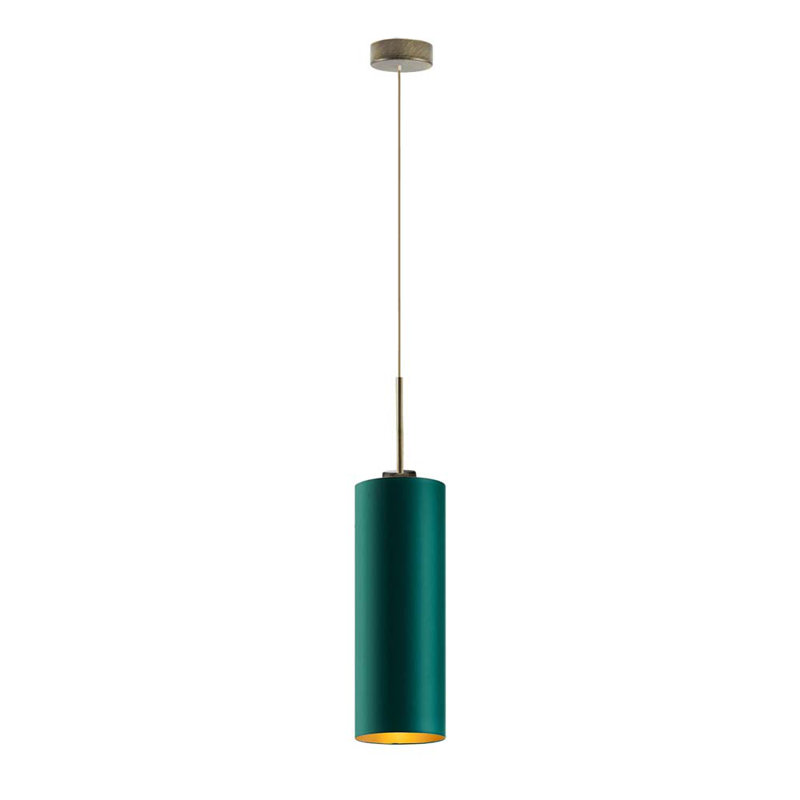 Ashraff 1 - Light Cylinder Pendant, Green, Gold