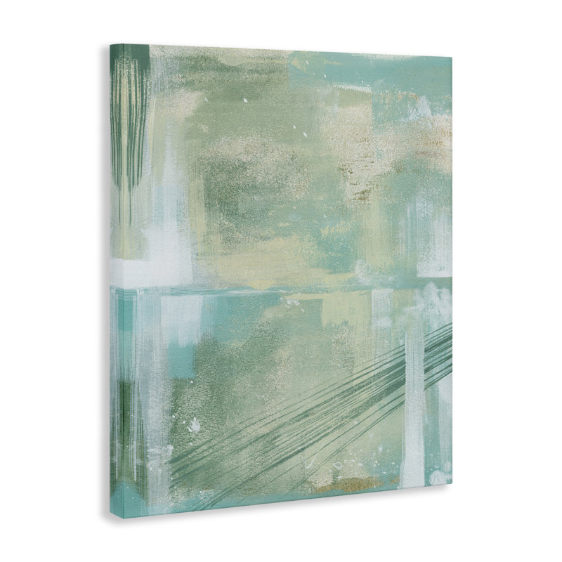 Art mural abstrait vert par Grace Popp, H 20 po x l 16 po
