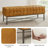 Agatha 50'' W Modern Tufted Full Grain Genuine Leather Upholstered Bench with Iron Frame-1495374457
