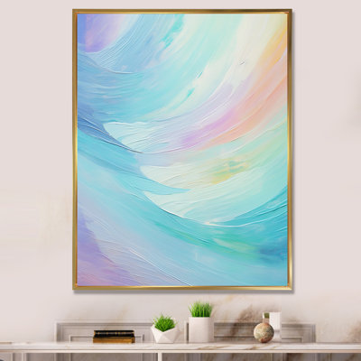 Doux arc-en-ciel cyan doux - formes abstraites, art mural, salon