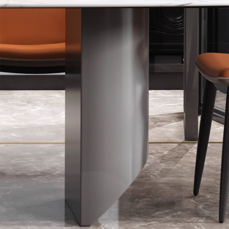 Table de salle à manger rectangulaire Luxury, Gris, Gris, H 29,5 po x L 55,1 po x l 31,5 po