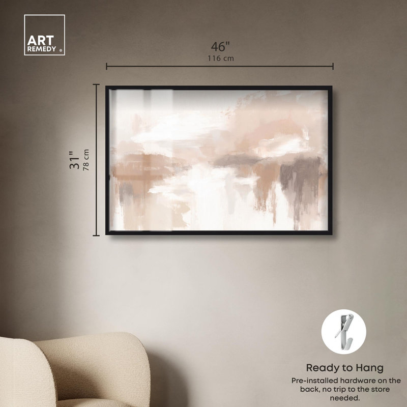 «Beige Dissolve I Boho» par Art Remedy, H 31 po x l 46 po, Noir