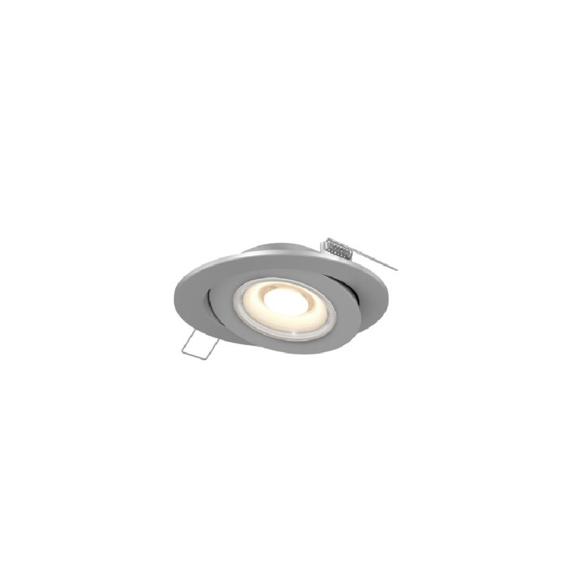 Spot de rattrapage à del 4" plat à cardan, Nickel satiné