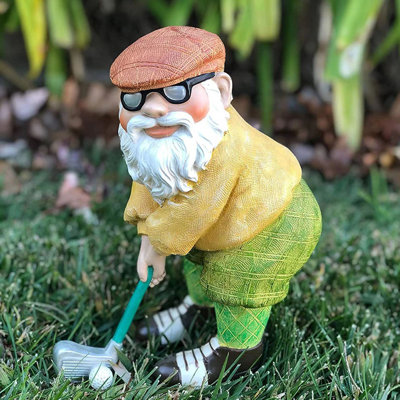Ornement de nain de jardin statue en résine rétro pour décoration de jardin