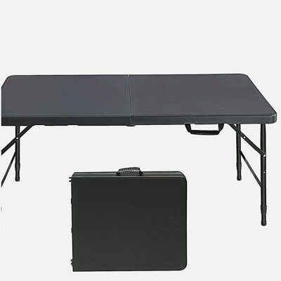 4ft Portable Folding Table Indoor&Outdoor Maximum Weight 135KG Foldable Table for Camping Black