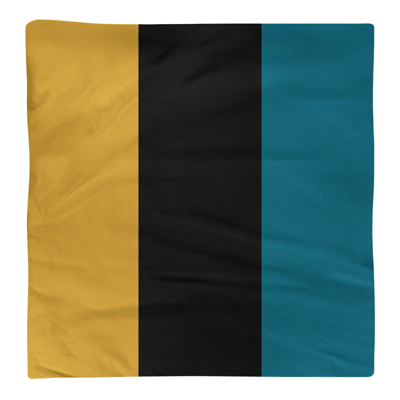 Cotton Striped Square Napkin, 22" H x 22" W, Yellow/Black/Aqua, Football Team Stripes Jacksonville