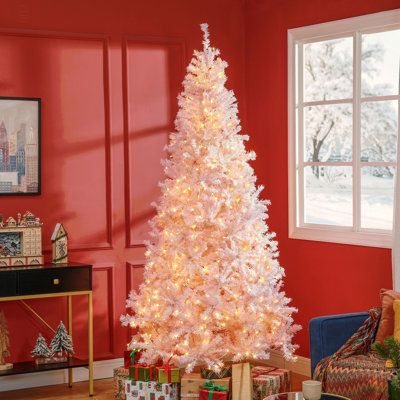 7.5' Tall Prelit Christmas Tree Douglas Fir Artificial Christmas Tree With Realistic Branches, 500 Warm  LED Lights And 1346 Tips