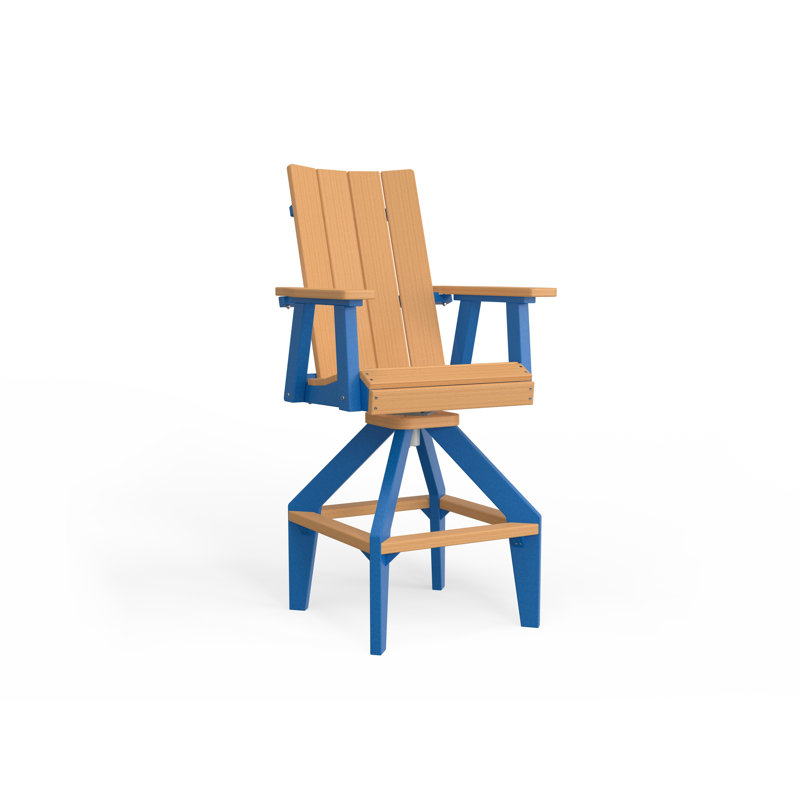 SOL Outdoor Bar Stool, Pacific Blue, White