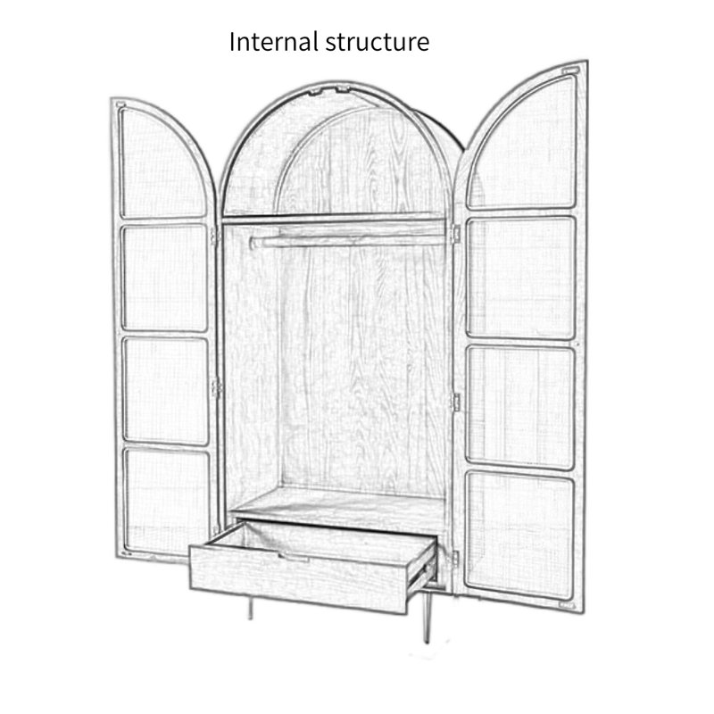 Simple and Retro Two-door Wardrobe