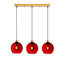 Lustre réglable élégant, structure en métal rouge, 27,6 po x 7,9 po x 47,2 po | Hauteur réglable de 15,7 à 47,2 pouces | 3 x douilles E27 de 40 W maximum, parfaites pour la salle à manger et les espaces de vie | Éclairage élégant, ampoule non incluse-1820130430-1820130431