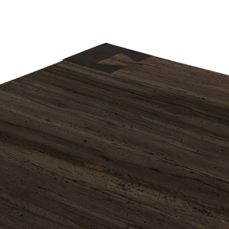 Ebony Rustic Wormwood Oak Rectangular Coffee Table with Storage
