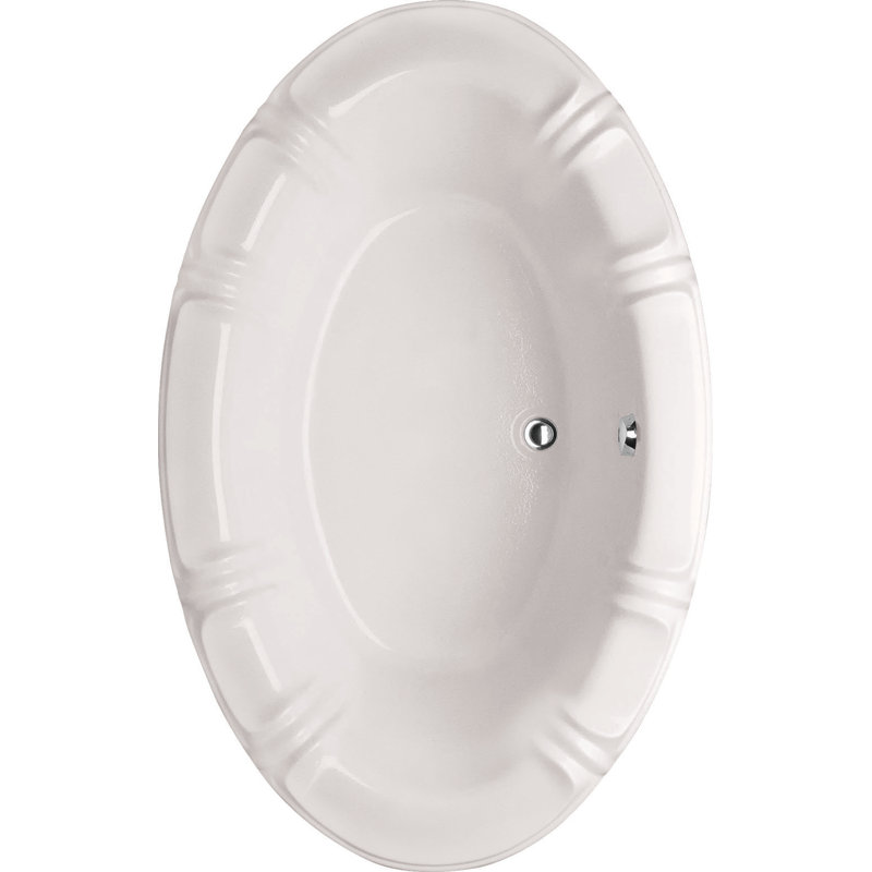 Designer Alyssa 78" x 48" Drop in Whirlpool Bathtub, Almond, Polished Chrome