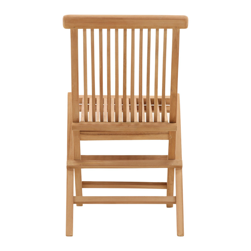 Ashdown Natural Finish Indoor-Outdoor Slatted Teak Folding Patio Chair