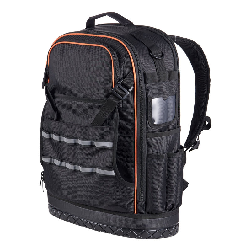 Sac à dos robuste pour outils avec 65 poches - Sac de rangement pour chantier pour électricien 1680D