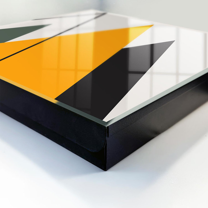 Key box for wall, Opens to the right, 30x30x5, White, Geometric triangles and various colors, 