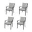 Chaises de patio en métal 4 pièces avec coussins gris Maynard-122588605
